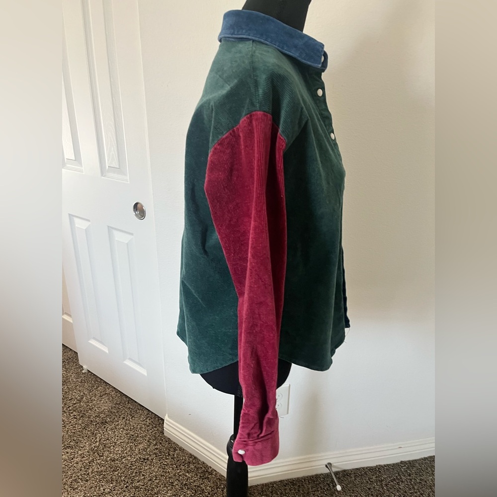 Nasty Gal Blue, yellow, and Green, red Corduroy Shirt - Picture 9 of 12